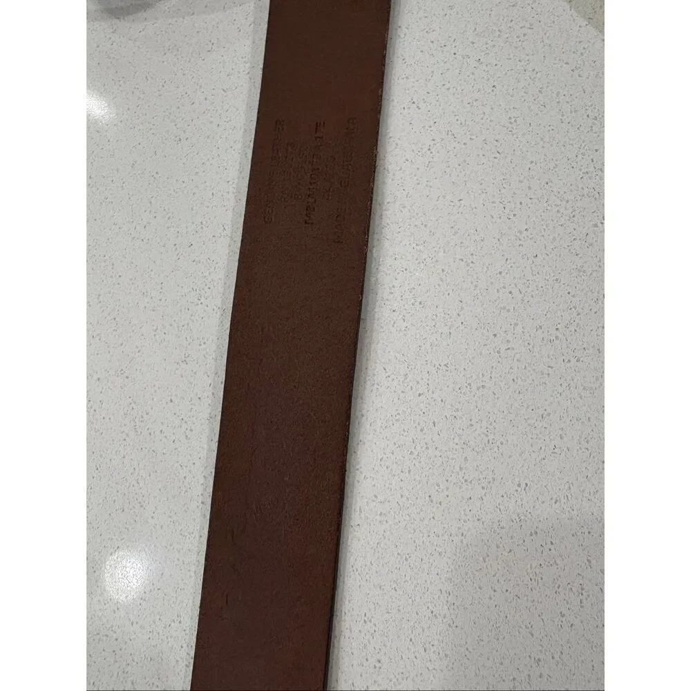 Embossed Leather Belt Brown & Gold Wrangler